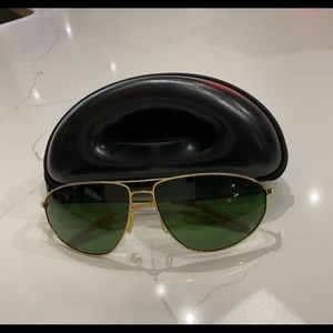 Mosely Tribes Green Sunglasses w/ Gold Hardware and Black Glasses Case